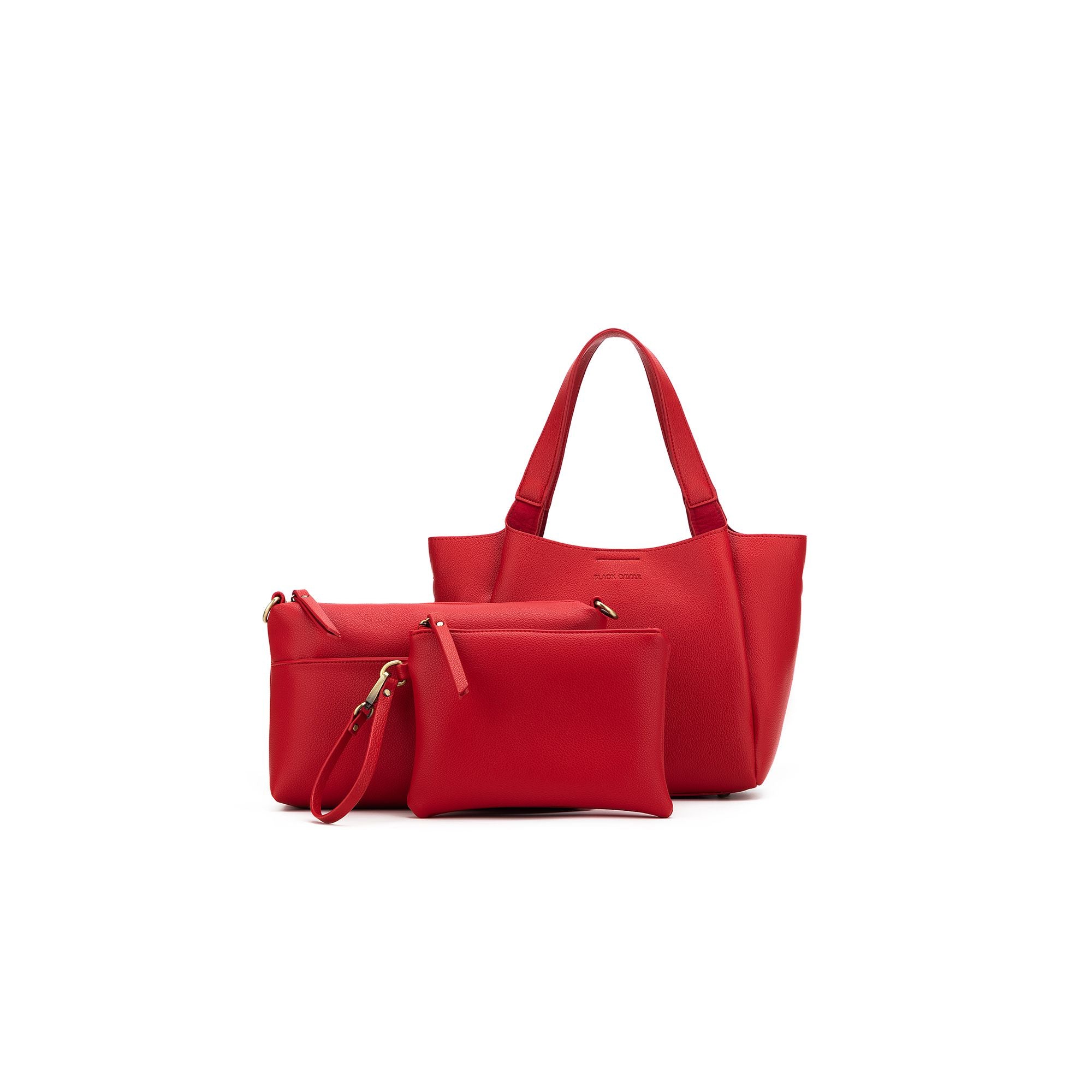 Mini Evelyn Red 3 Piece Hobo Tote