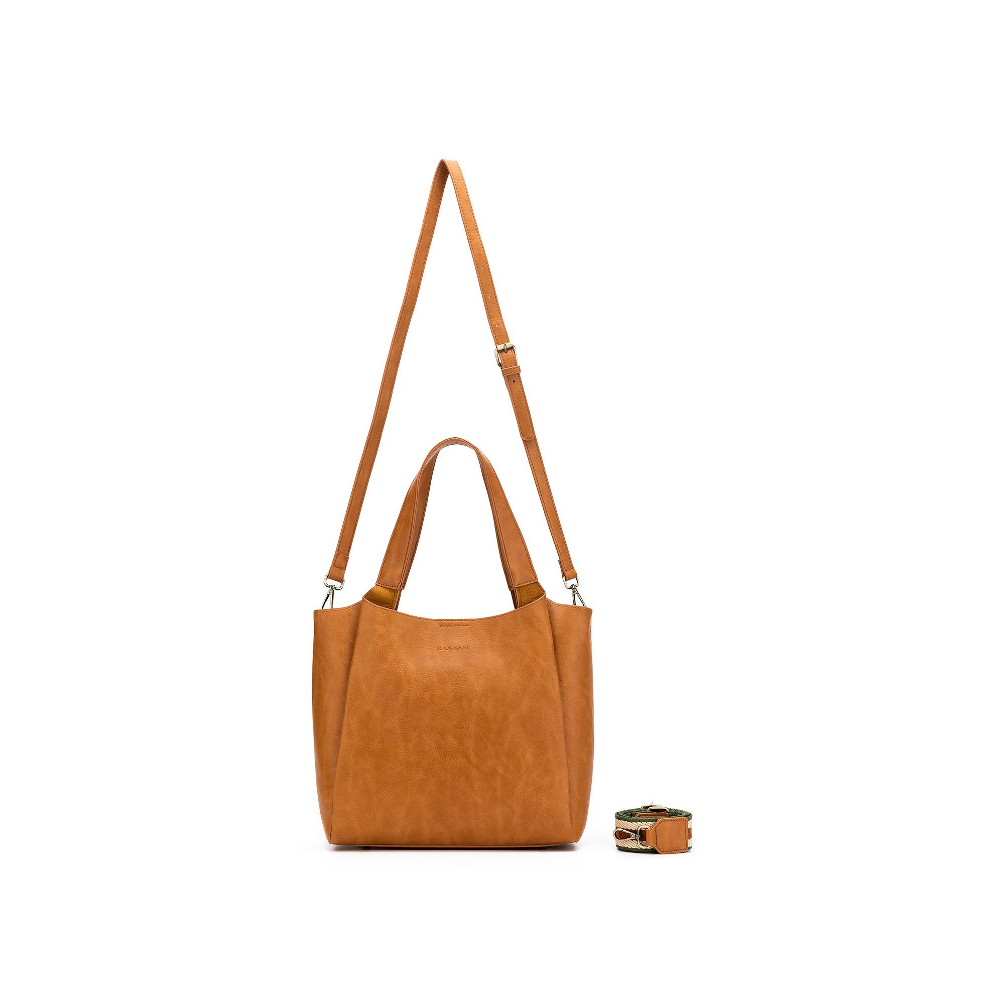 Grande Evelyn Tan 3 Piece Hobo Tote