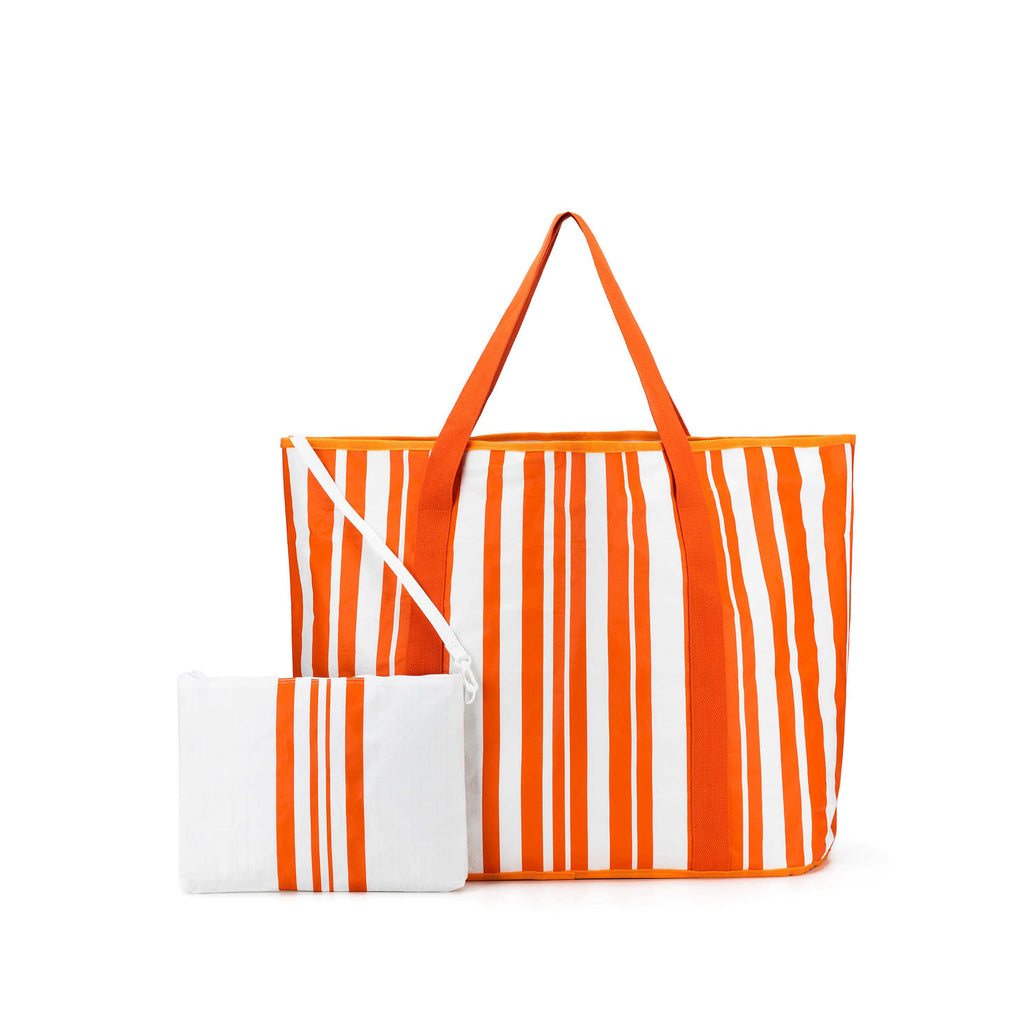 Sabbia Beach Bags Large Orange Stripe
